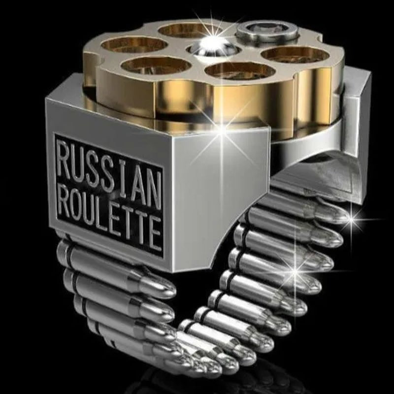 Creative Gifts Hardcover Design Nano Craft Stainless Steel Ring Plated Two Colors Gold and Silver Revolver Bullet Roulette Ruby Jewelry Father'S Day Anniversary Gift Banquet Party Band Ring for Boyfriend Husband Size 6 - 13 - WORLD TIME VISITS
