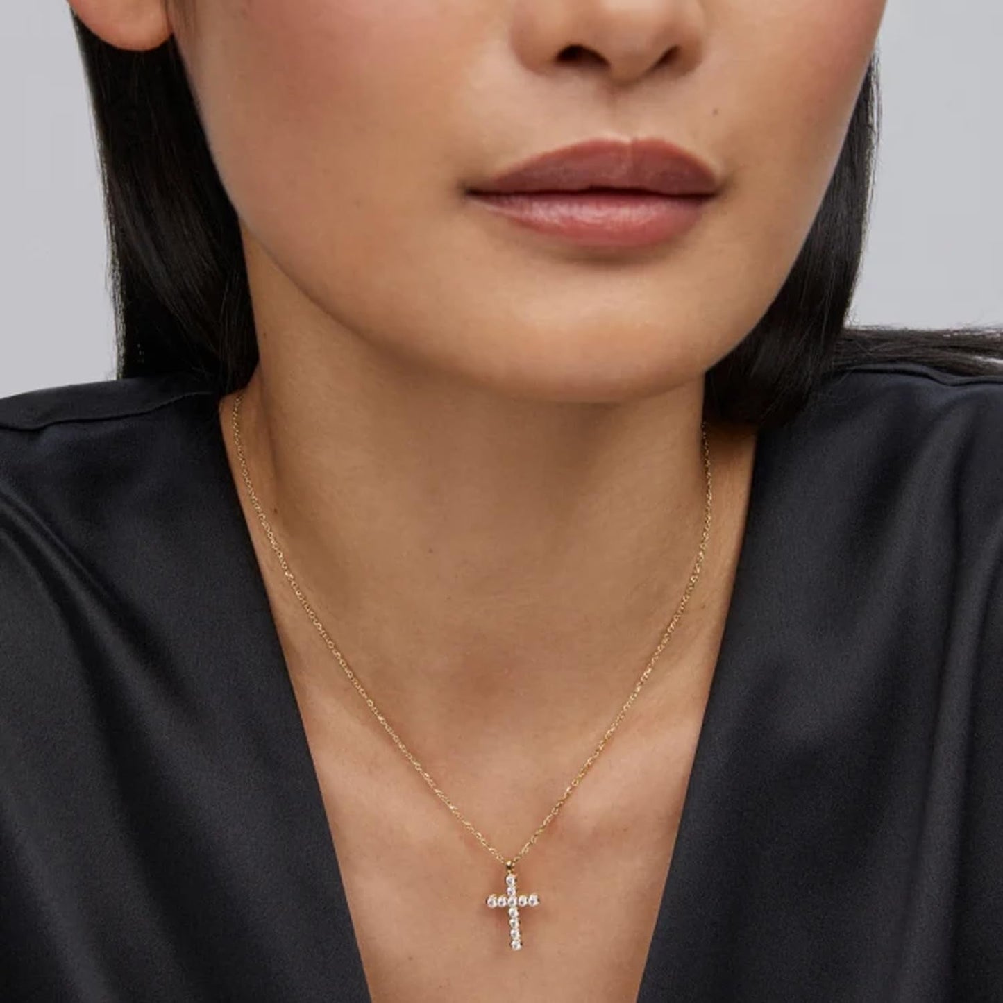 Cross Crystal Pendant Necklace, Fashion Jewelry for Women