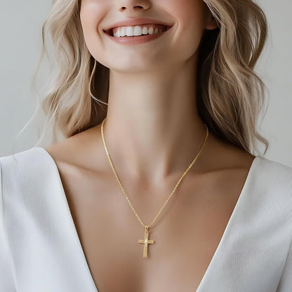 Cross Necklace 14K Gold Cross Necklaces for Women with Cubic Zirconia Wearable Lucky Charm Gold Crosses Chain Pendant for Women - WORLD TIME VISITS