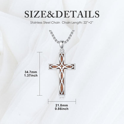 Cross Necklace 925 Sterling Silver Cross Necklace Cross Pendant Christian Religious Cross Jewelry Gifts for Men Women
