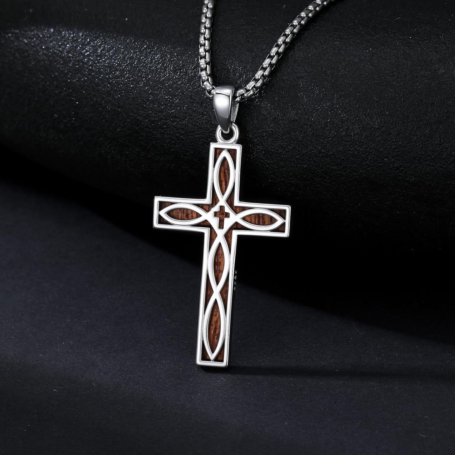 Cross Necklace 925 Sterling Silver Cross Necklace Cross Pendant Christian Religious Cross Jewelry Gifts for Men Women - WORLD TIME VISITS