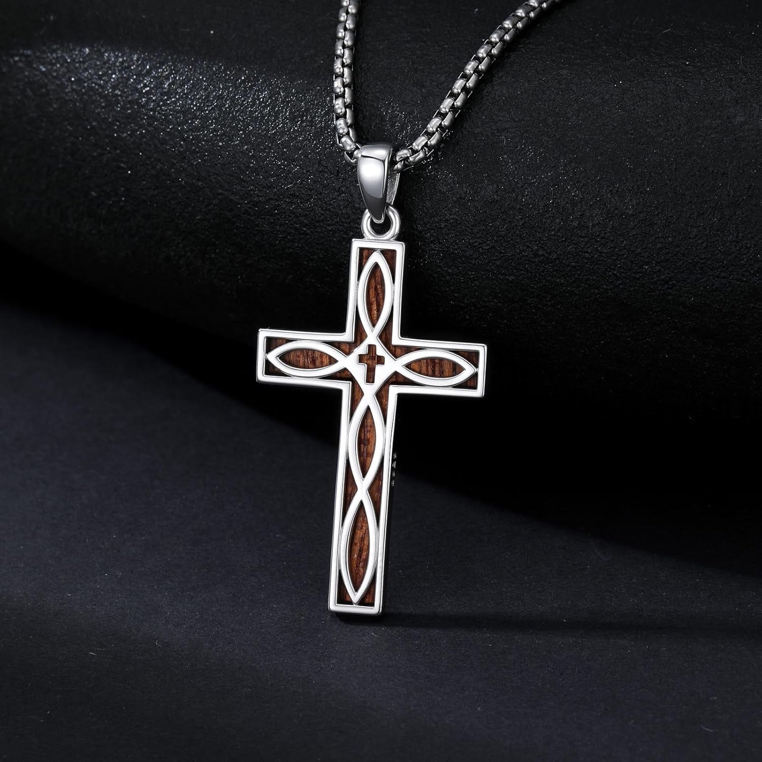 Cross Necklace 925 Sterling Silver Cross Necklace Cross Pendant Christian Religious Cross Jewelry Gifts for Men Women - WORLD TIME VISITS