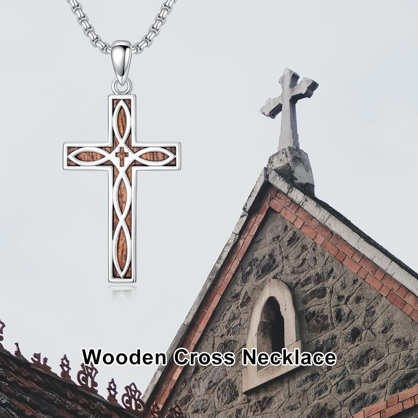 Cross Necklace 925 Sterling Silver Cross Necklace Cross Pendant Christian Religious Cross Jewelry Gifts for Men Women