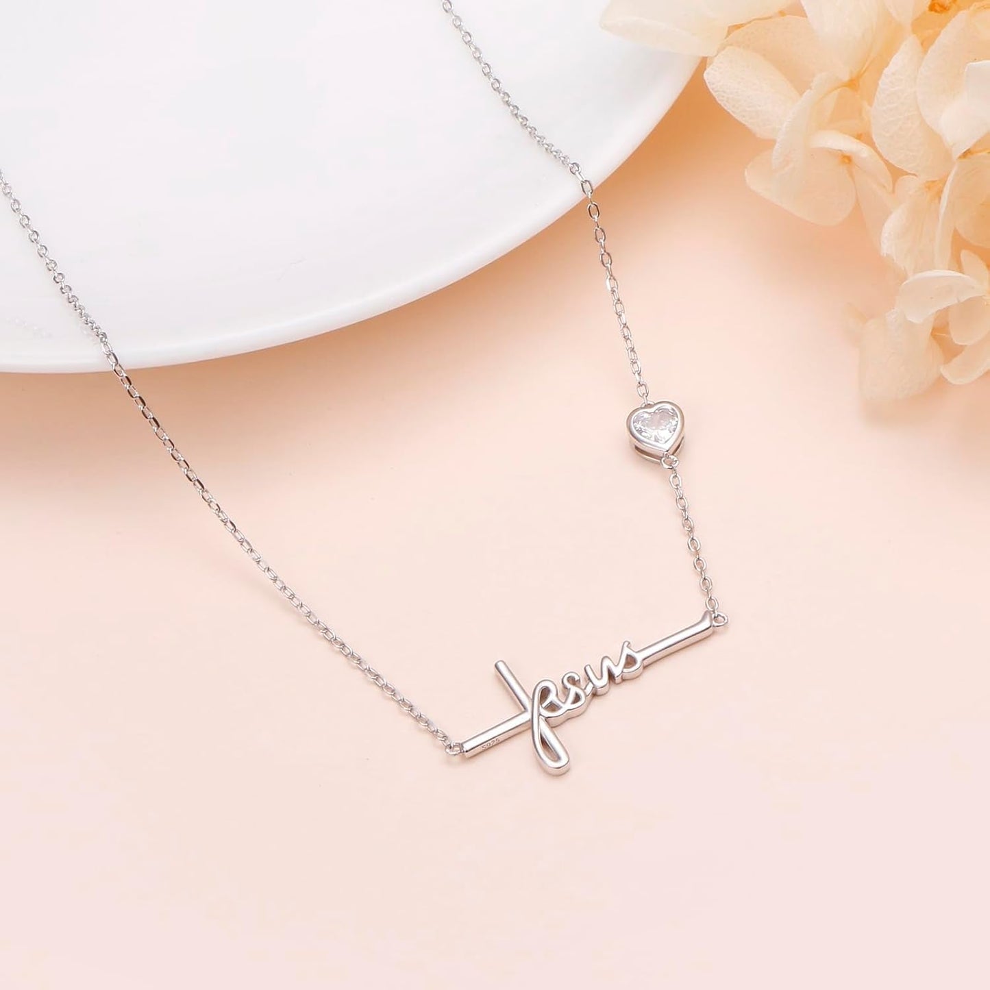 Cross Necklace 925 Sterling Silver Infinity Love of God Heart Cross Pendant Necklace Christian Gift for Women - WORLD TIME VISITS