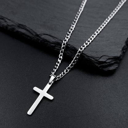 Cross Necklace for Men Women Stainless Steel Cross Pendant Necklaces Chain 20 22 24 Inches