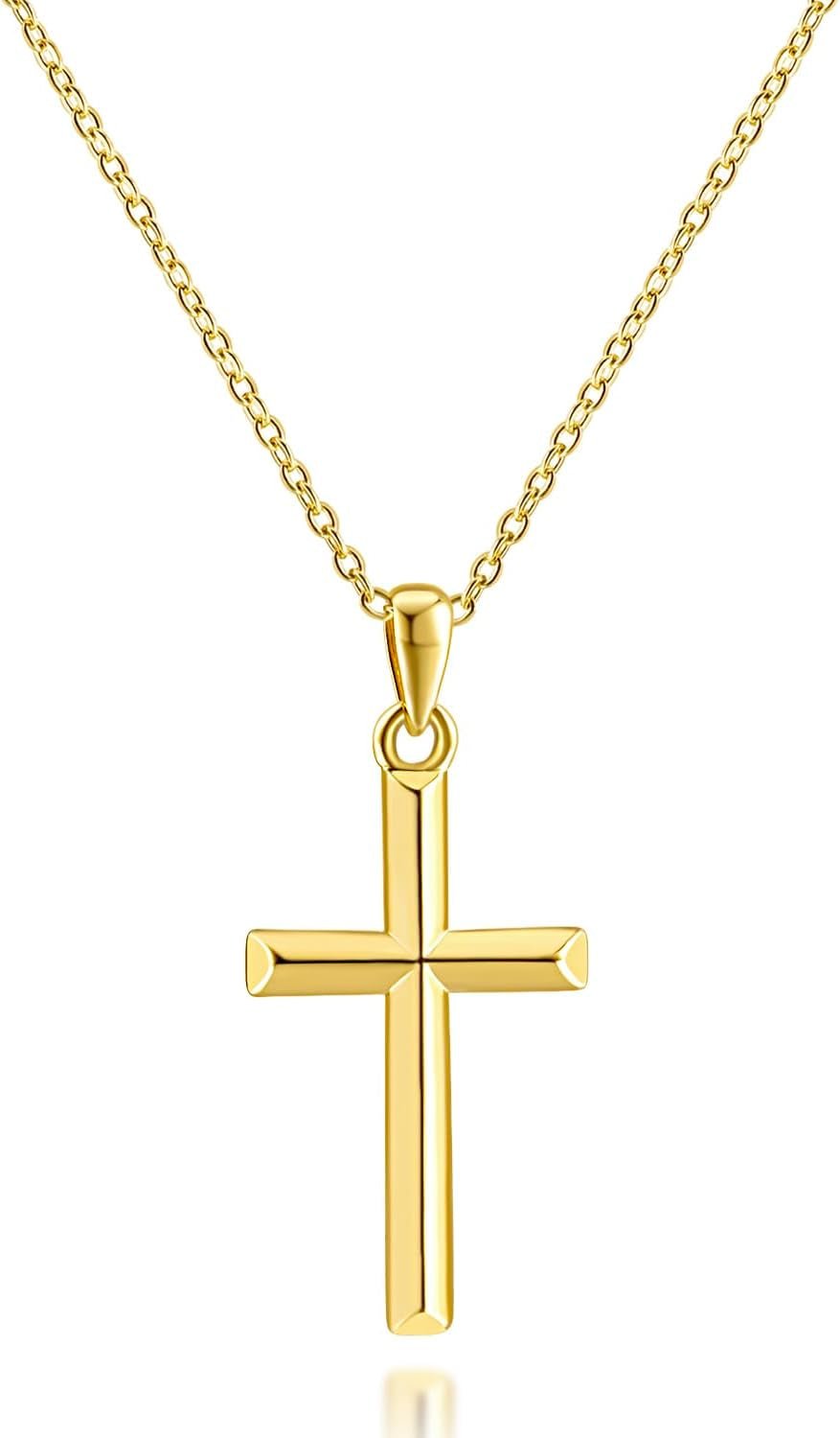 Cross Necklace for Women 14K Gold Cross Necklaces for Women Gold Crosses Chain Pendant Necklace for Womens Blend Beauty with Sentiment Dainty Crosses Chain Pendant Necklaces for Womens 20/25Mm - WORLD TIME VISITS