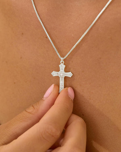 Cross Necklace for Women - 14K Gold/White Gold Plated Simple Dainty Diamond Cross Pendant Necklace with Cubic Zirconia Jewelry Gift for Her - WORLD TIME VISITS