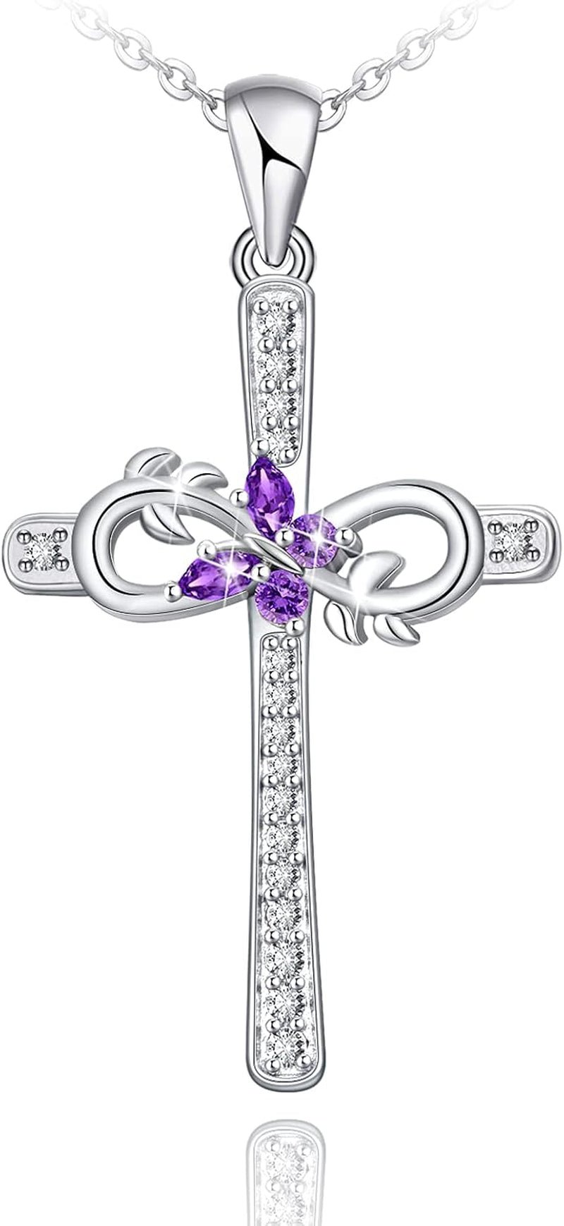 Cross Necklace for Women 925 Sterling Silver Jewelry Pendant Necklace for Mom Wife Gift for Mother'S Day or Birthday - WORLD TIME VISITS