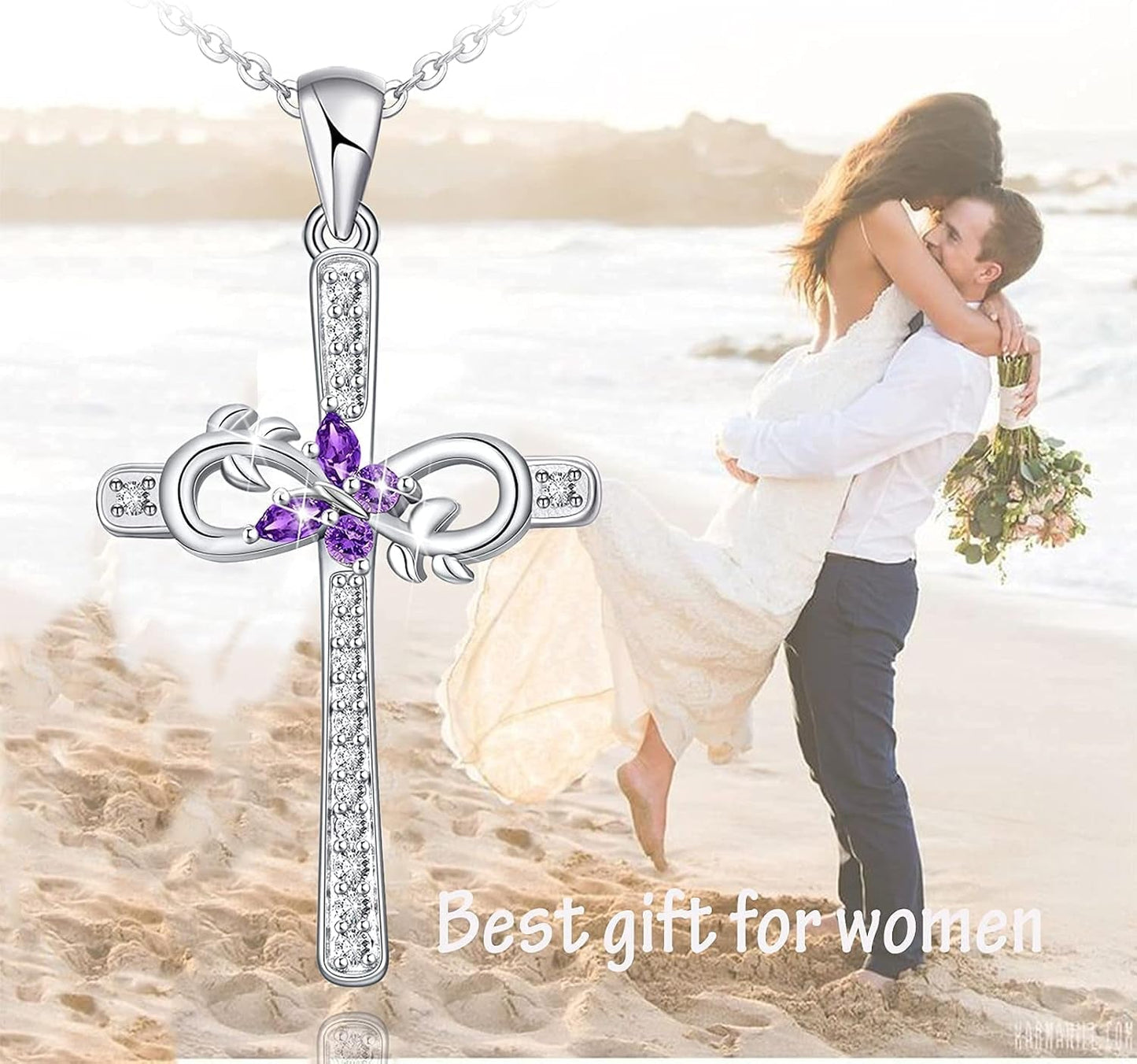 Cross Necklace for Women 925 Sterling Silver Jewelry Pendant Necklace for Mom Wife Gift for Mother'S Day or Birthday - WORLD TIME VISITS