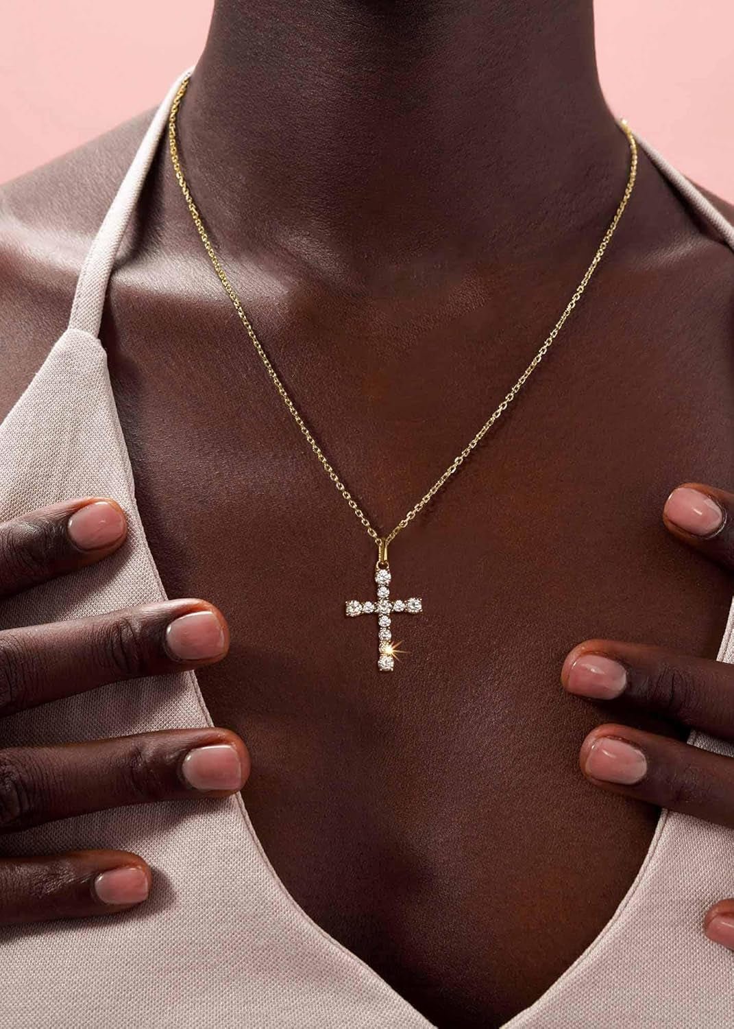 Cross Necklace for Women Gold Plated Cross Necklaces for Women 925 Sterling Silver Cross Pendant Necklaces for Women Birthday Anniversary