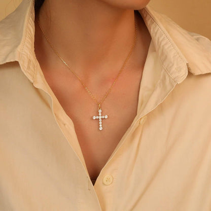 Cross Necklace for Women Gold Plated Cross Necklaces for Women 925 Sterling Silver Cross Pendant Necklaces for Women Birthday Anniversary