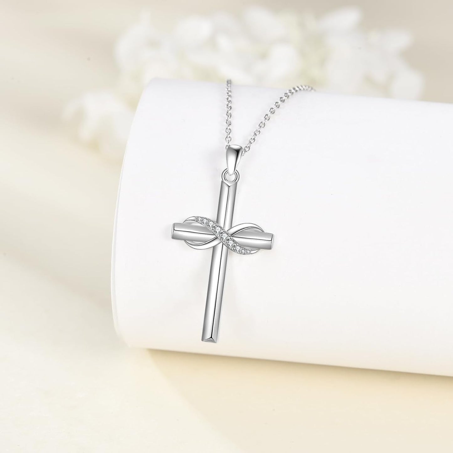 Cross Necklace for Women Sterling Silver Cross Pendant Necklace Religious Jewelry Christian Gifts - WORLD TIME VISITS