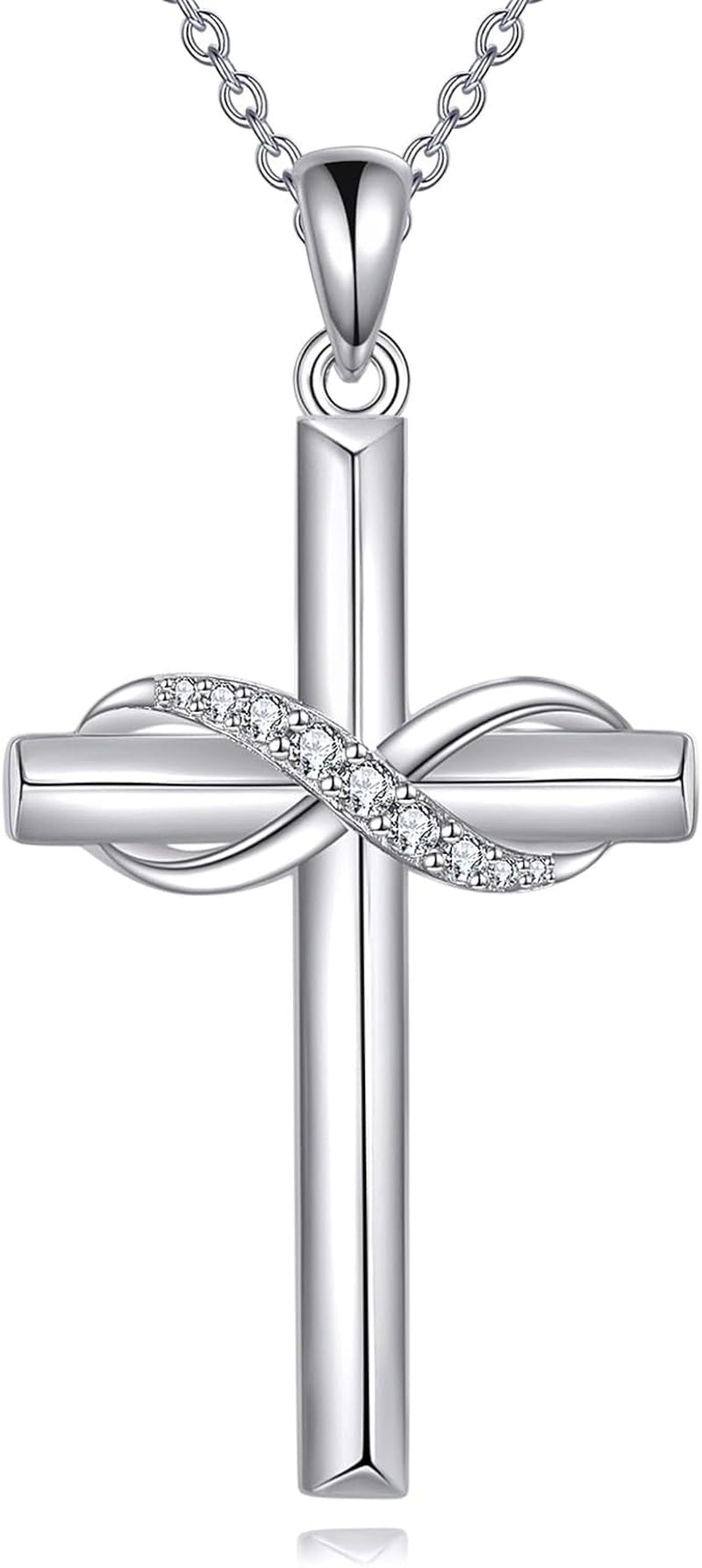 Cross Necklace for Women Sterling Silver Cross Pendant Necklace Religious Jewelry Christian Gifts - WORLD TIME VISITS