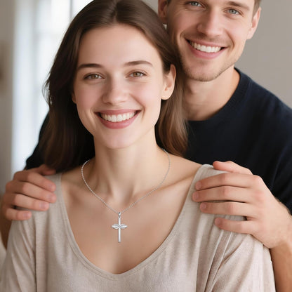 Cross Necklace for Women Sterling Silver Cross Pendant Necklace Religious Jewelry Christian Gifts