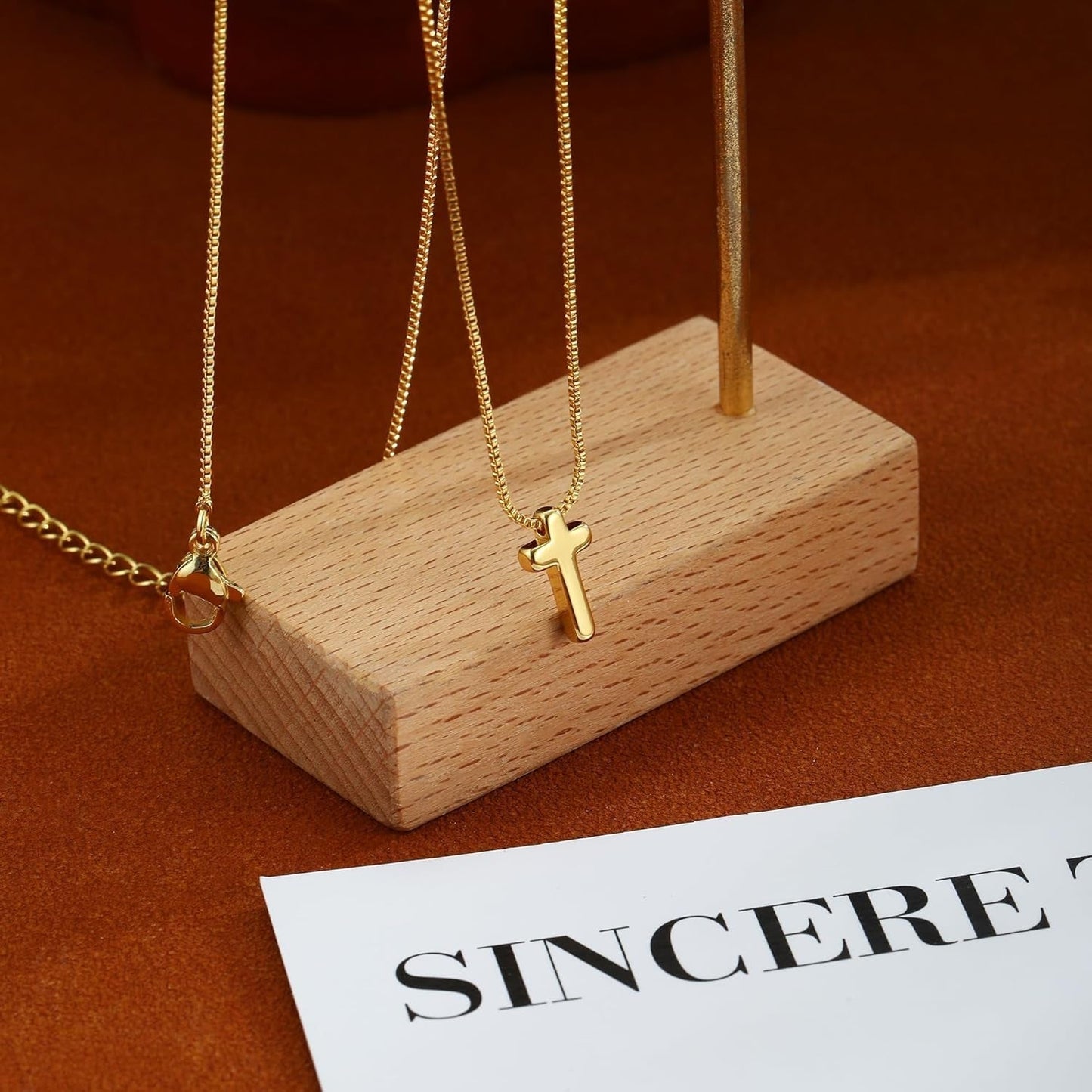 Cross Necklace for Women,Dainty 14K Gold Silver Plated Cross Choker Pendant Jewelry Non Tarnish Trendy Simple Circle Chain Small Necklace Birthday Faith Jewelry Gifts