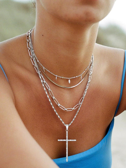 Cross Necklace for Women,Silver/14K Gold Large or Small Cross Necklaces with CZ Diamond,Faith Birthday/Christmas Gift for Her Women Mother Daughter Grandmother