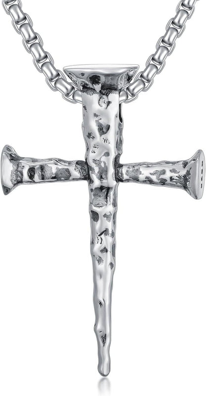 Cross Necklace Valentine'S Day Gifts 925 Sterling Silver Cross Pendant Fathers Day Birthday for Men Father Dad Brother Husband Son - WORLD TIME VISITS