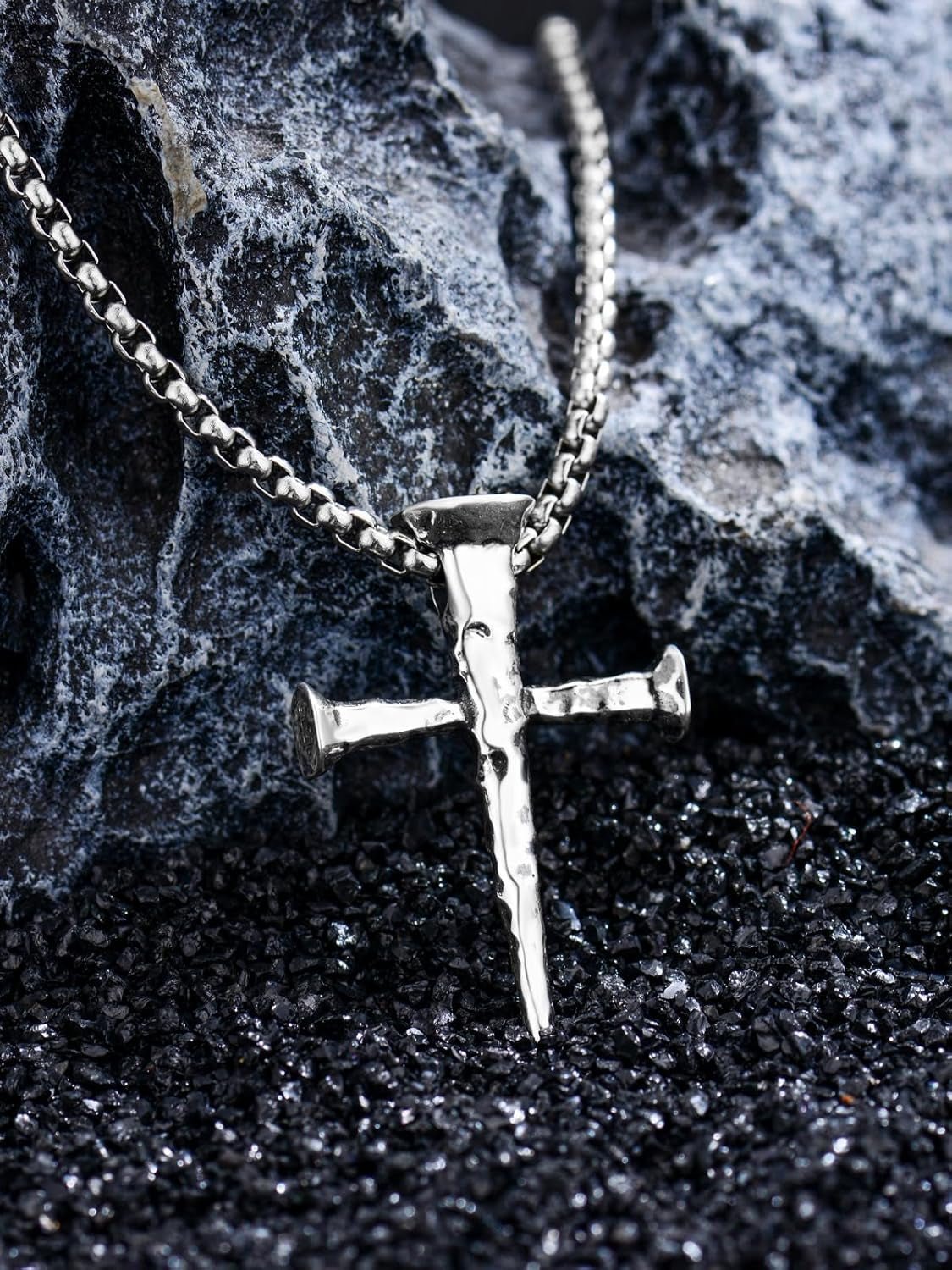 Cross Necklace Valentine'S Day Gifts 925 Sterling Silver Cross Pendant Fathers Day Birthday for Men Father Dad Brother Husband Son