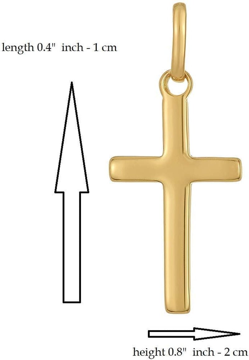 Cross Pendant for Men and Women in 18K Gold Plated or 925 Sterling Silver Plated Rhodium I Size Small, Medium, Large I Gold Cross Necklace for Women I Silver Cross Necklace for Boys I Religious Gifts for Women I Baptism Gifts for Girls Boys