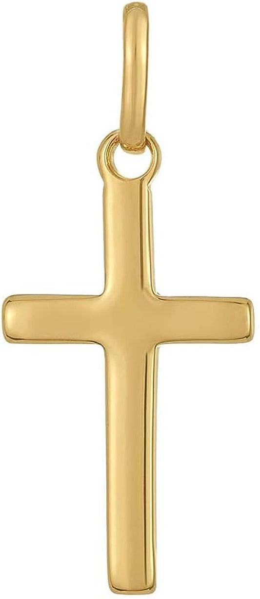 Cross Pendant for Men and Women in 18K Gold Plated or 925 Sterling Silver Plated Rhodium I Size Small, Medium, Large I Gold Cross Necklace for Women I Silver Cross Necklace for Boys I Religious Gifts for Women I Baptism Gifts for Girls Boys - WORLD TIME VISITS