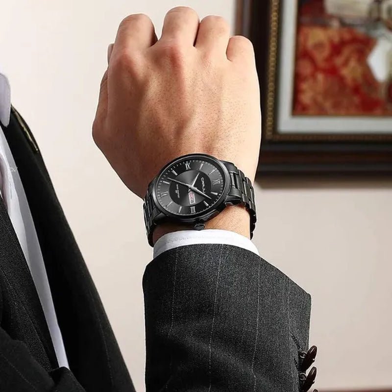 CRRJU Men's Minimalist Leisure Luxury Automatic Dating Watch Fashion Business Japanese Movement Quartz Waterproof Watch Men's Silver Stainless Steel Watch Band - WORLD TIME VISITS