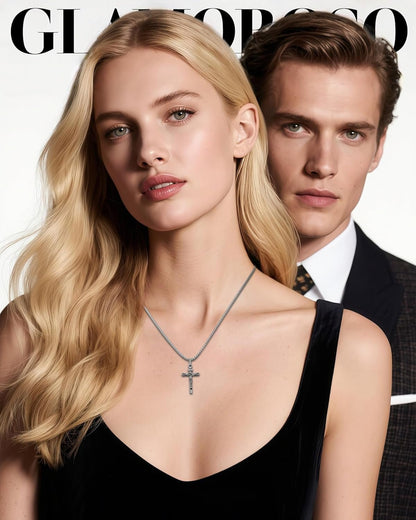 Crucifix Cross Necklace - Exquisite Jesus Pendant, Slatted Cross, Fade-Resistant, Skin-Friendly, Christian Jewelry for Men and Women