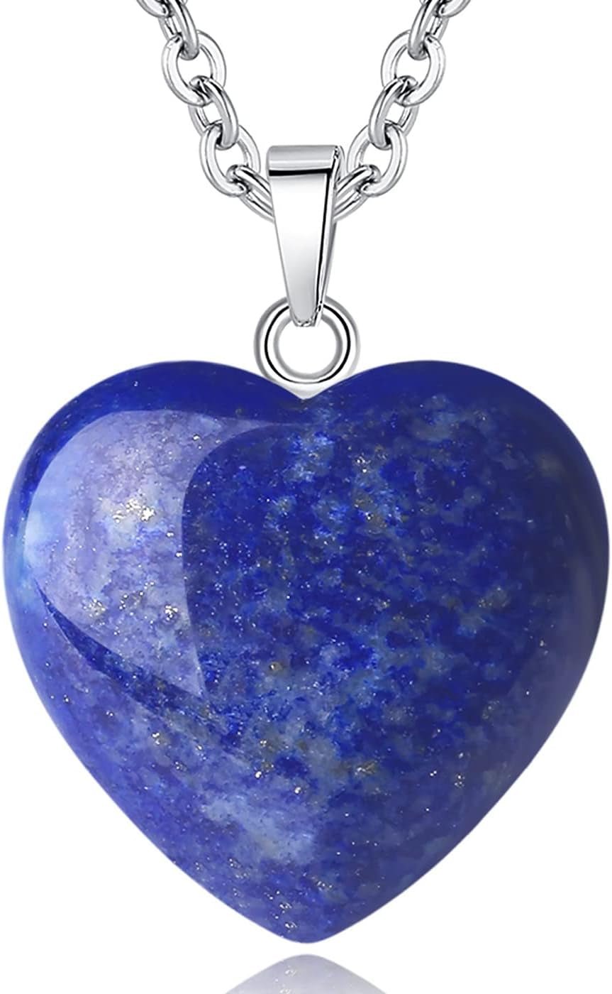 Crystal Necklace Quartz Healing Crystals Necklaces for Women Mothers Day Gift Quartz Heart Love Gemstone - WORLD TIME VISITS