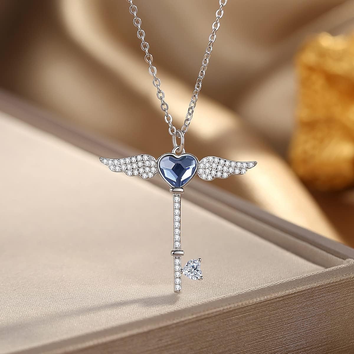 Crystal Necklace, Women'S Pendant Necklace, 925 Sterling Silver Necklace， Birthday and Valentine'S Day Jewelry Gifts for Mothers, Wives and Girls, Friends, with a Variety of Clothing, to Participate in Various Parties - WORLD TIME VISITS