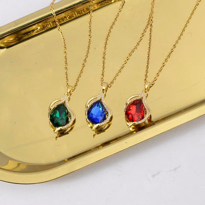 Cubic Zirconia Pendant Necklace Women - 14K Gold Plated CZ Simulated Diamond Crystal Lucky Tree of Life Cross Teardrop Rhinestone Necklace for Wedding Party Prom Bride Bridesmaids Birthday Gift
