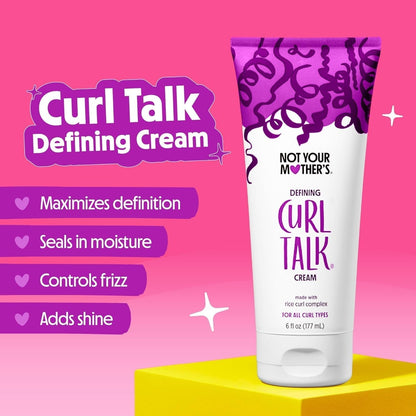 Curl Talk Frizz Control Sculpting Gel & Defining Cream (2 - Pack) - 6 Fl Oz - Formulated with Rice Curl Complex - All Curly Hair Types - WORLD TIME VISITS