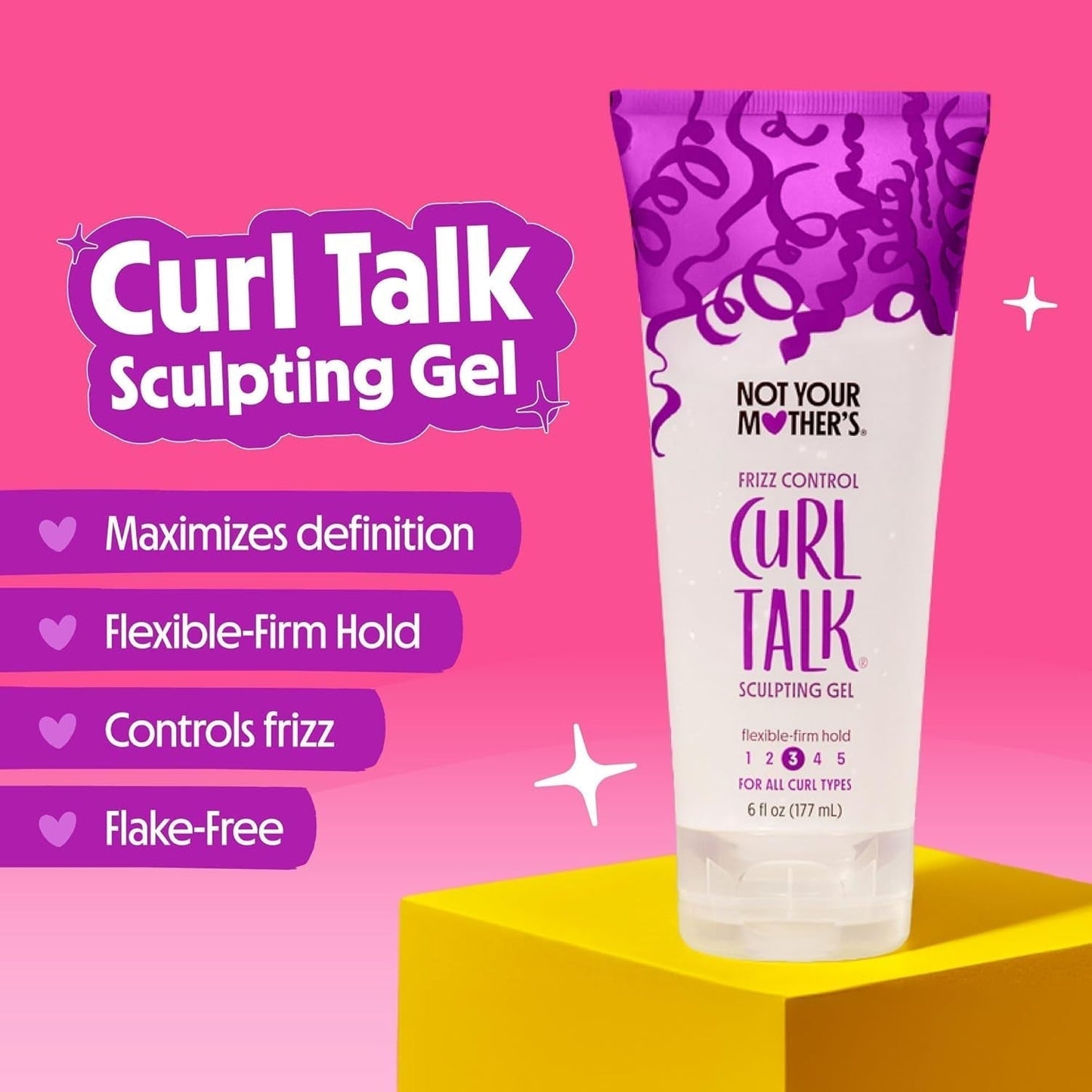 Curl Talk Frizz Control Sculpting Gel & Defining Cream (2 - Pack) - 6 Fl Oz - Formulated with Rice Curl Complex - All Curly Hair Types - WORLD TIME VISITS