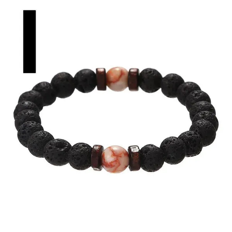 Luxury Fashion Men'S Creative Bead Bracelet Handwoven Adjustable Natural Stone Bead Bracelet Hip Hop Bracelet Men'S Jewelry Party Anniversary Gift Christmas Gift Jewelry