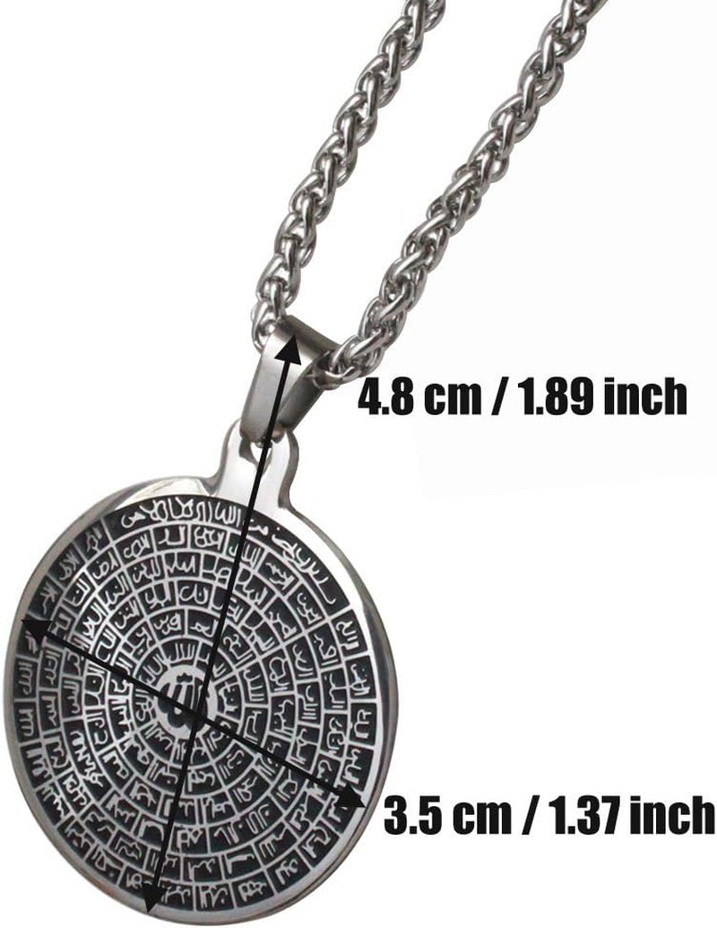 Asma-Ul-Husna 99 Names of ALLAH Stainless Steel 60 Cm Chain Necklace for Man Women Islamic Muslim Jewelry - WORLD TIME VISITS