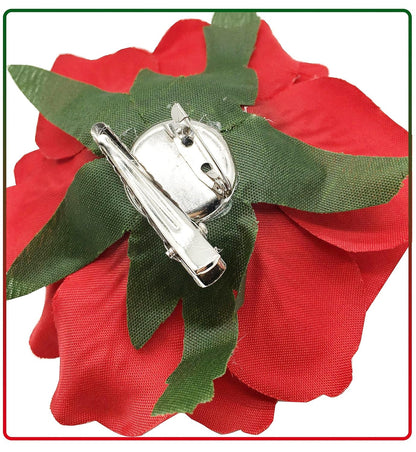 Hair Flower Clips Brooch Boutique Hair Accessories Bohemia Hairpins for Women Girls (ST Red)