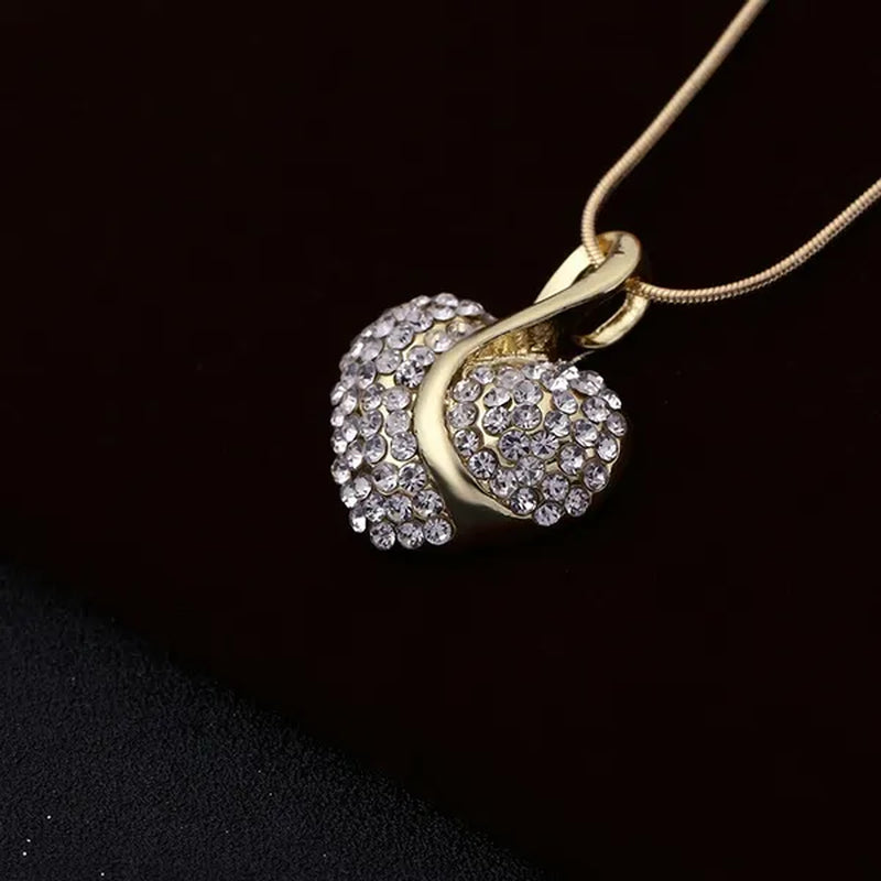 Heart Jewelry Set Necklace Earings Women Dress Accessories Fine Sapphire Ruby Vintage Crystal Wedding Sets