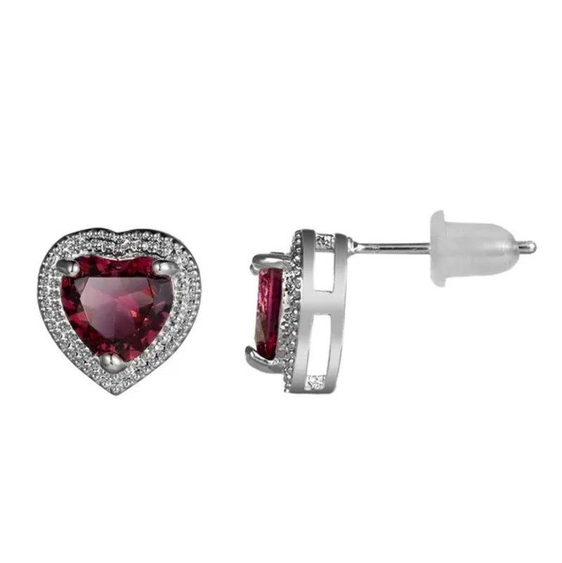Authentic 925 Sterling Silver Women's Earrings, Ruby and Nut Earrings, Exquisite Wedding Gifts, Jewelry Gifts