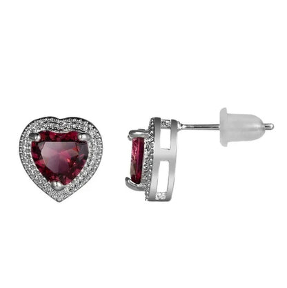 Authentic 925 Sterling Silver Women's Earrings, Ruby and Nut Earrings, Exquisite Wedding Gifts, Jewelry Gifts