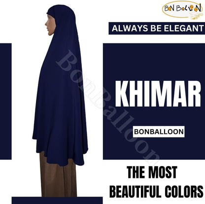 Dark Blue Extra Long 42 Khimar Amira Hijab Hejab Abaya Niqab Burqa Burkas Veil Eid Islamic Modest Muslim Islam Face Cover Dress Clothing Muslim Women Abaya Jilbab Prayer Overhead, Black