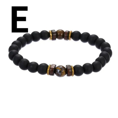 Luxury Fashion Men'S Creative Bead Bracelet Handwoven Adjustable Natural Stone Bead Bracelet Hip Hop Bracelet Men'S Jewelry Party Anniversary Gift Christmas Gift Jewelry