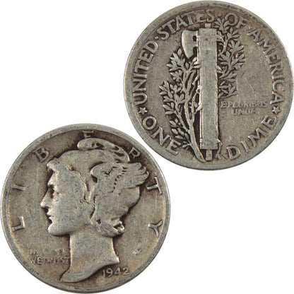 1942 Mercury Dime AG about Good 90% Silver 10C Coin Master Coins