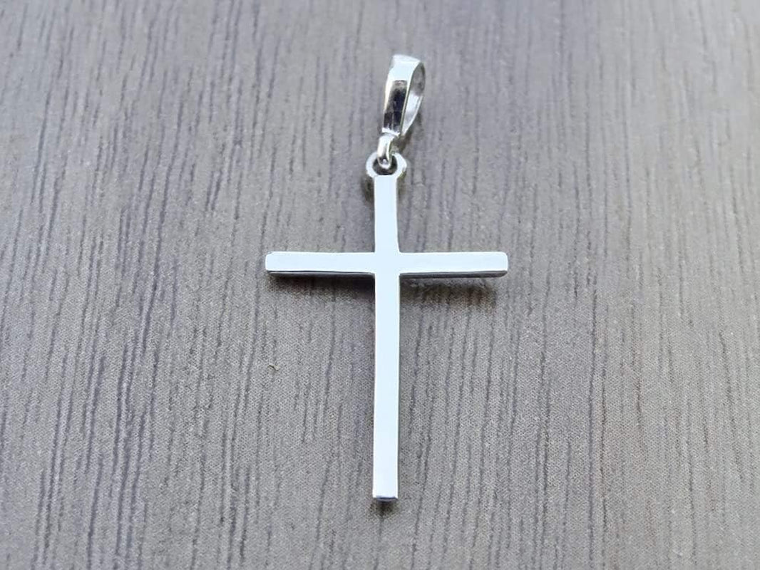 Cross Sterling Silver 925 Pendant Minimalistic Religious Unisex Jewelry
