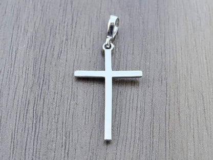 Cross Sterling Silver 925 Pendant Minimalistic Religious Unisex Jewelry