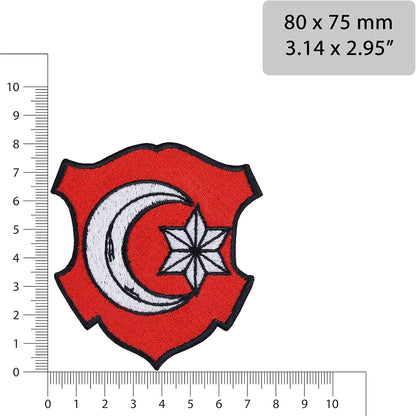 Türk Bayrağı Sew on Patch - Ottoman Iron on Patches for Turkey Patriots, Turkey Army, Turk Lovers - Popular Tactical Patch for Şalvar, Yelek, Backpacks, Jackets, Jeans, Shirts - 3.14X2.95 In
