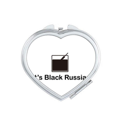 Black Russian Art Deco Gift Fashion Mirror Travel Magnification Portable Handheld Pocket Makeup - WORLD TIME VISITS
