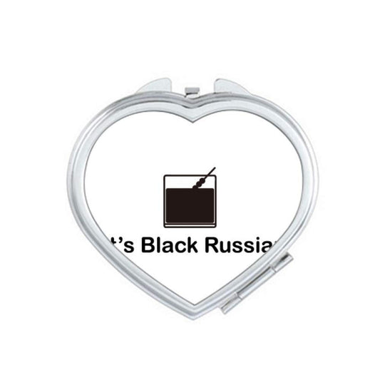 Black Russian Art Deco Gift Fashion Mirror Travel Magnification Portable Handheld Pocket Makeup - WORLD TIME VISITS