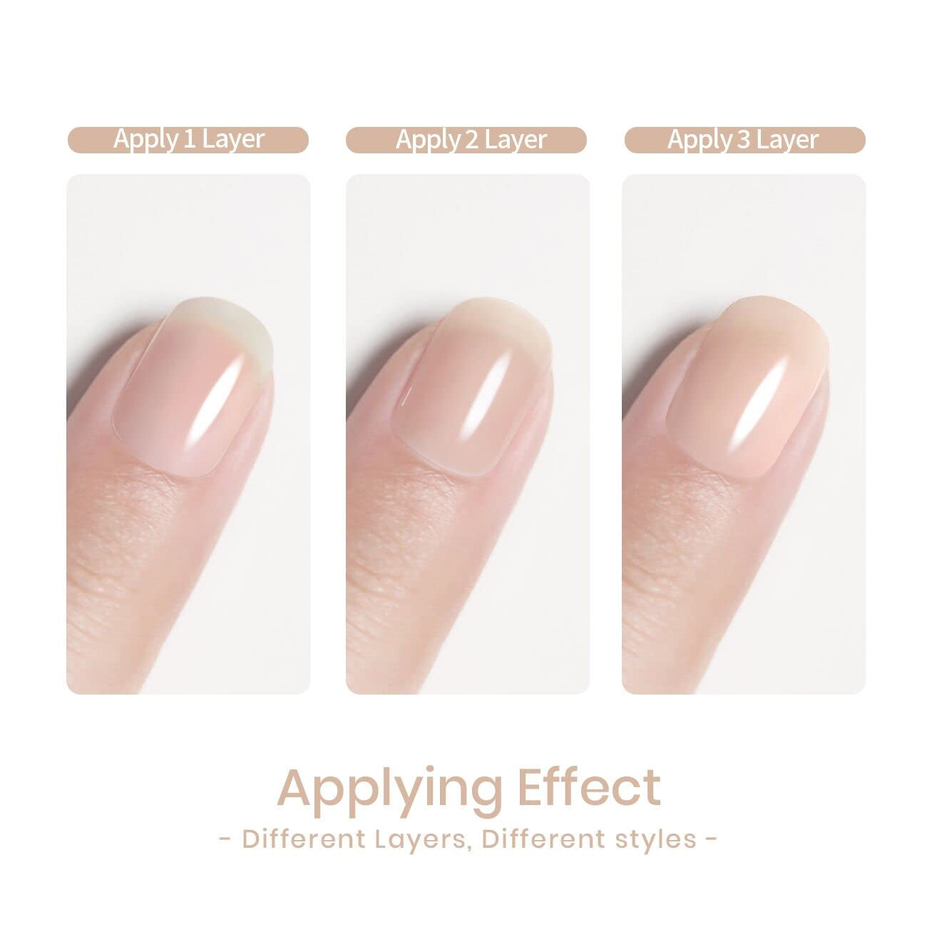 Apricot Nude Gel Nail Polish,Neutral Sheer Cream Nude LED UV Curing Requires Soak off Clear Pink Jelly French Manicure Nail Polish 1Pcs Single Bottle 15Ml for Home Salon DIY