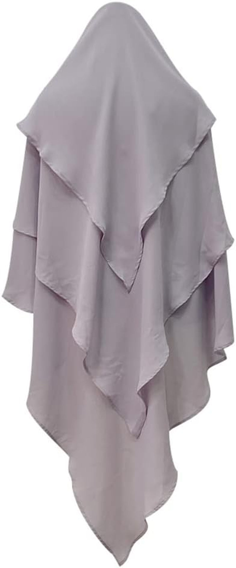 Long Khimar Hijab Scarf Wrap 3 Layer Abaya Jilbab Muslim Islam Women Niqab Jilbab Ramadan Eid Prayer Garment - WORLD TIME VISITS