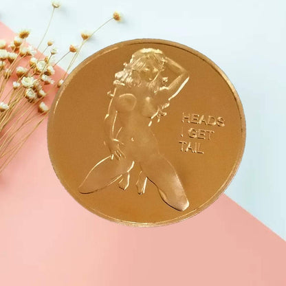 1Pcs Gold Head and Tail Challenge Coin Gilded Commemorative Coin Russian Sexy Nude Girl Coin Adult Decision Coin for Souvenir 4X4X0.3Cm Alloy - WORLD TIME VISITS