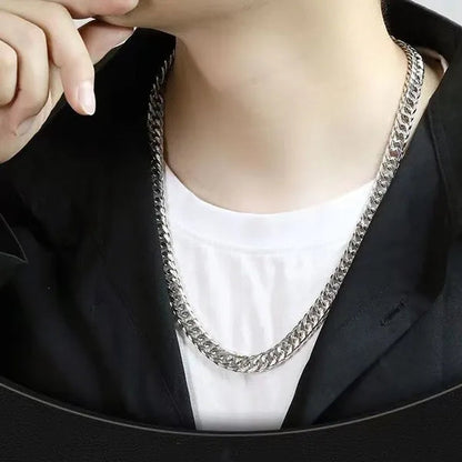 Solid 925 Sterling Silver Men's 10mm Noble Luxury Charm Fashion Chain Necklace