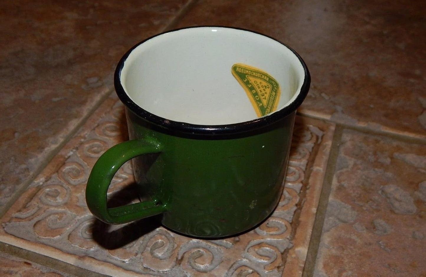 Original Russian USSR Soviet Union Army Soldier Metal Enameled Cup Mug, New - WORLD TIME VISITS